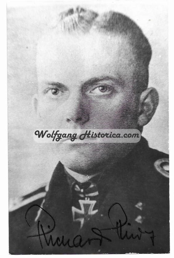 KC winner 12th SS Panzer. Richard Rudolf signed photo 
